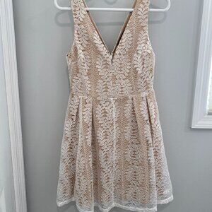 Lulu's White Lace Fit & Flare Dress - Size S